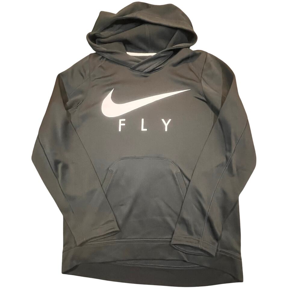 Nike Fly Dri Fi Men Small Gray Hoodie Lightweight Athletic long Sleeve